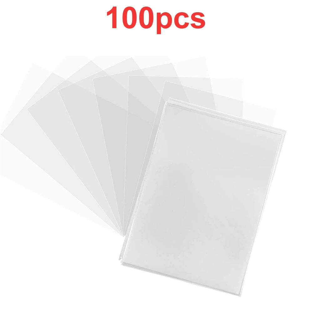 100 Pcs Transparent Playing Card Cover Clear Protector Sleeve Holder For Pokemon Board Game ID Trading Folder Photo Pouch Kit - P's One-Stop Shop 