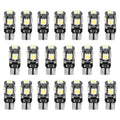 20Pcs T10 SMD5050 LED Light Bulbs 6000K Wedge Light Lamps Dome Map License Plate Car Interior Festoon Lights Kits - P's One-Stop Shop 