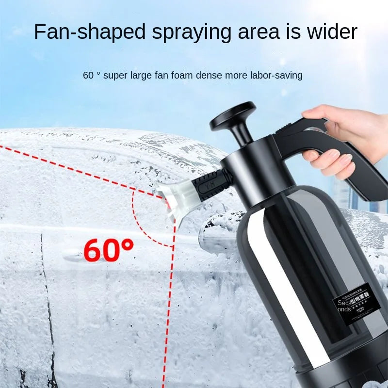 2L Hand Pump Foam Sprayer with 3 Types of Nozzle Hand Pneumatic Foam Cannon Snow Foam Car Wash Spray Bottle Car Window Cleaning - P's One-Stop Shop 