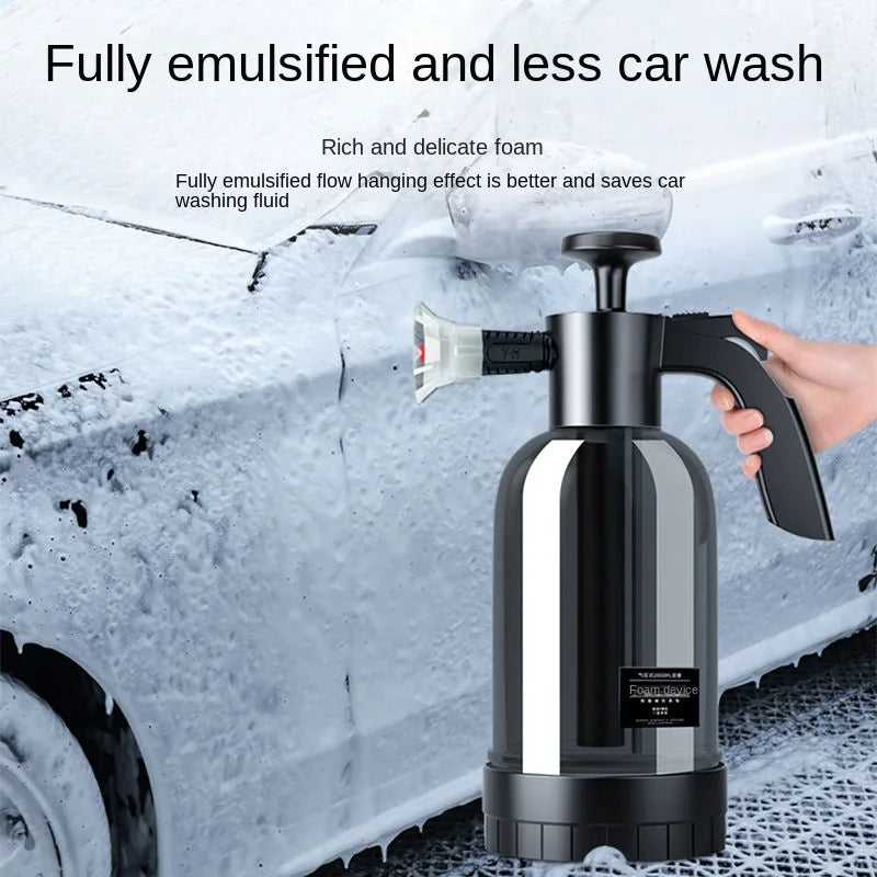 2L Hand Pump Foam Sprayer with 3 Types of Nozzle Hand Pneumatic Foam Cannon Snow Foam Car Wash Spray Bottle Car Window Cleaning - P's One-Stop Shop 