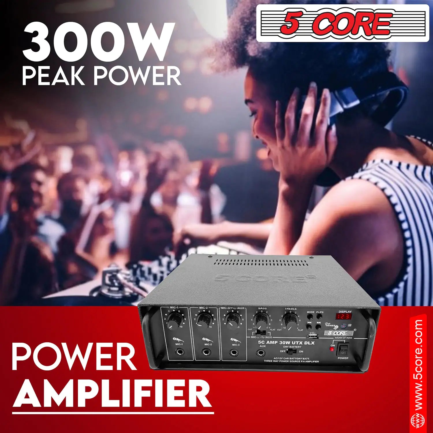 5Core Amplifier Home Audio Stereo Receiver PA Speaker Microphone Surround Sound Amp - P's One-Stop Shop 