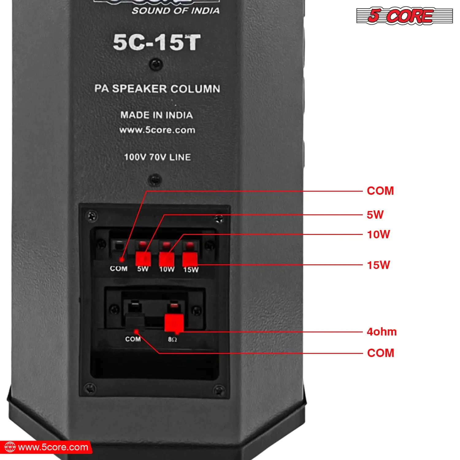 5Core Outdoor Speakers Stereo In Wall 100W Peak Passive Home Audio System - P's One-Stop Shop 