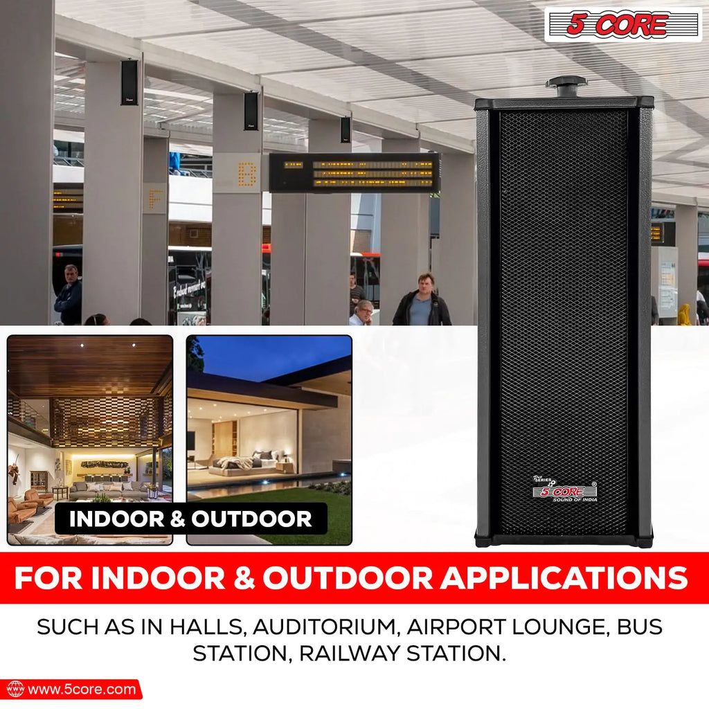 5Core Outdoor Speakers Stereo In Wall 100W Peak Passive Home Audio System - P's One-Stop Shop 