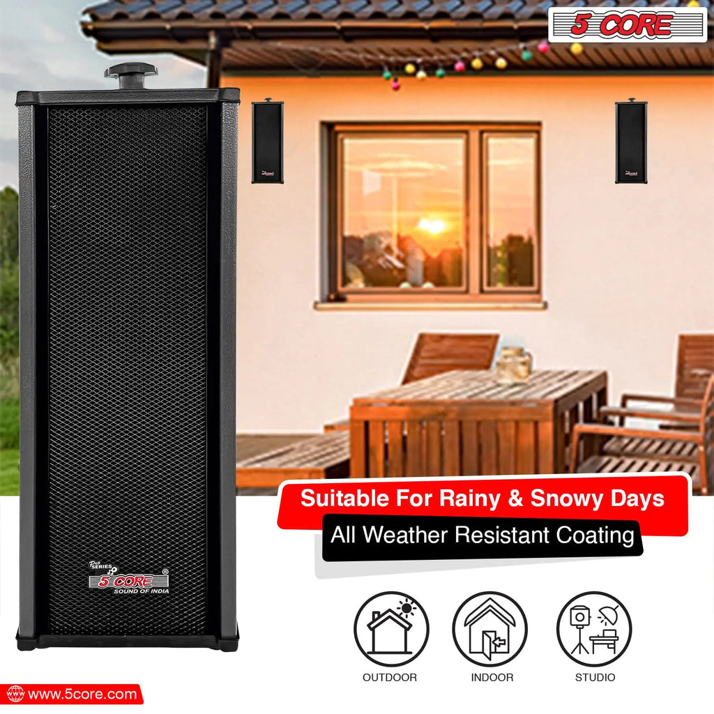 5Core Outdoor Speakers Stereo In Wall 100W Peak Passive Home Audio System - P's One-Stop Shop 
