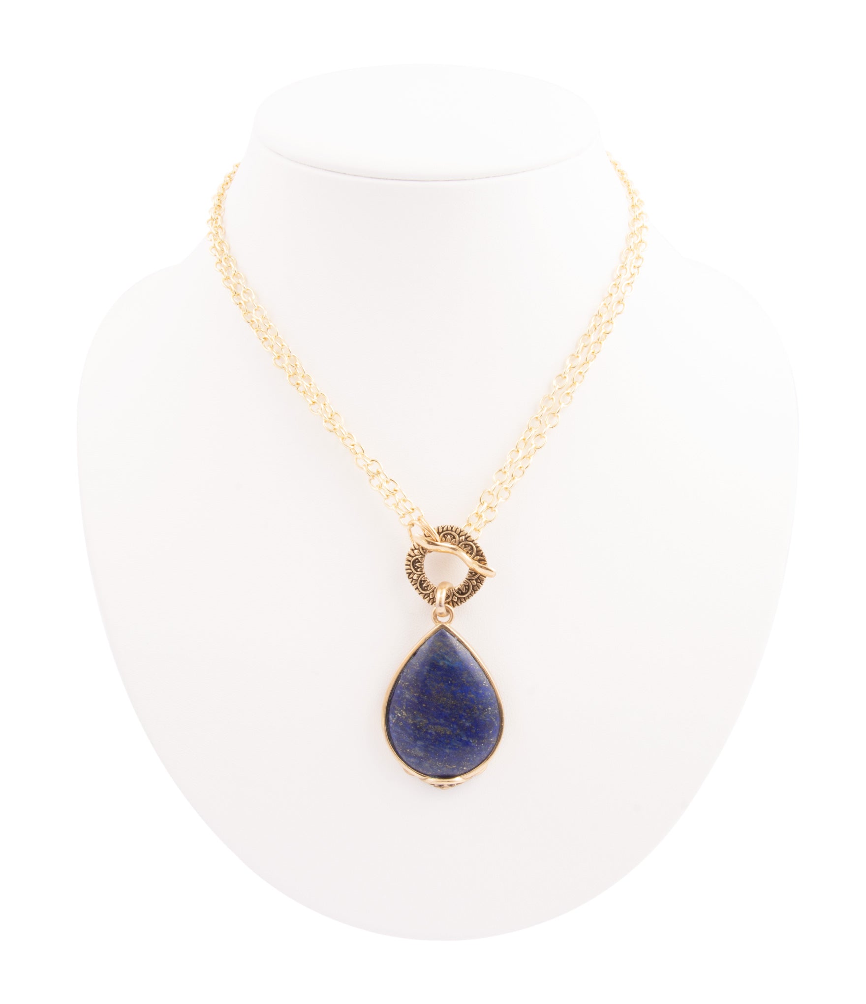 Abby Blue Lapis Golden Pendant Necklace - P's One-Stop Shop 