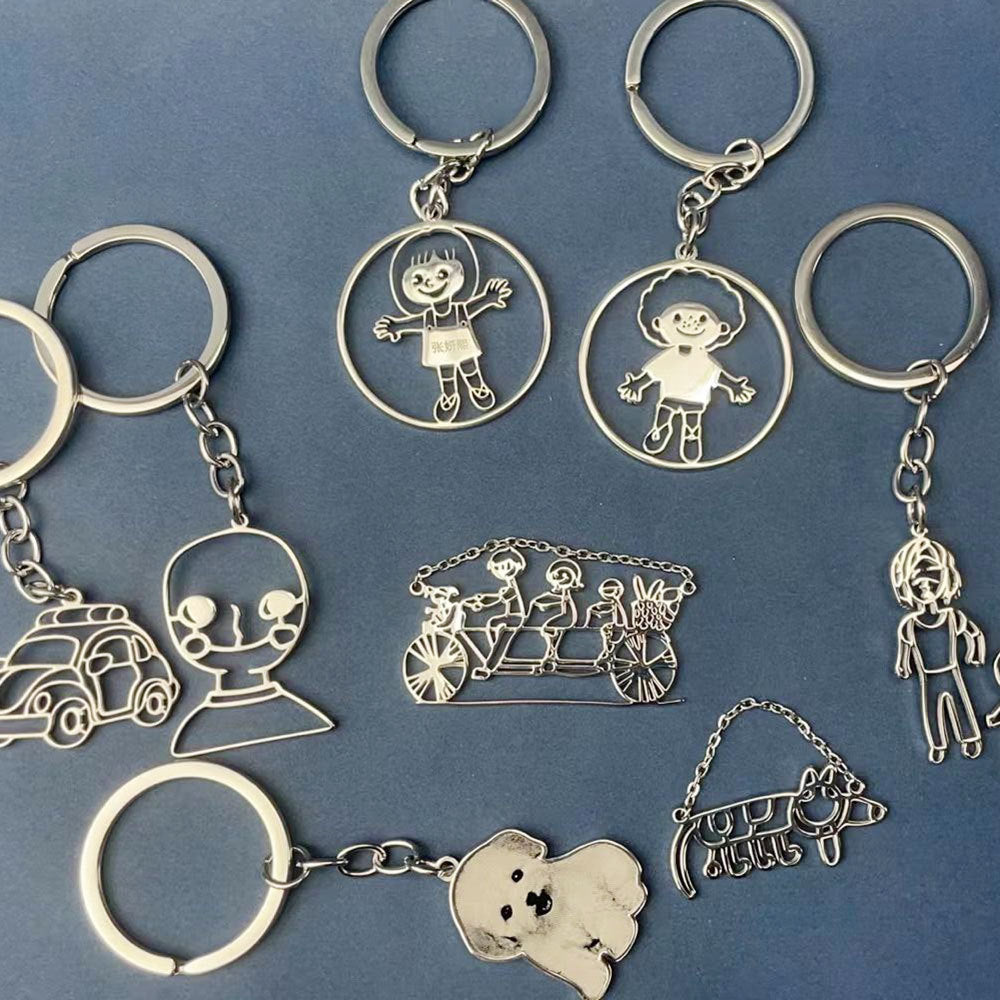 Actual Kids Drawing Necklace Art Gift Customized Personalized Necklace Children Artwork Necklace - P's One-Stop Shop 