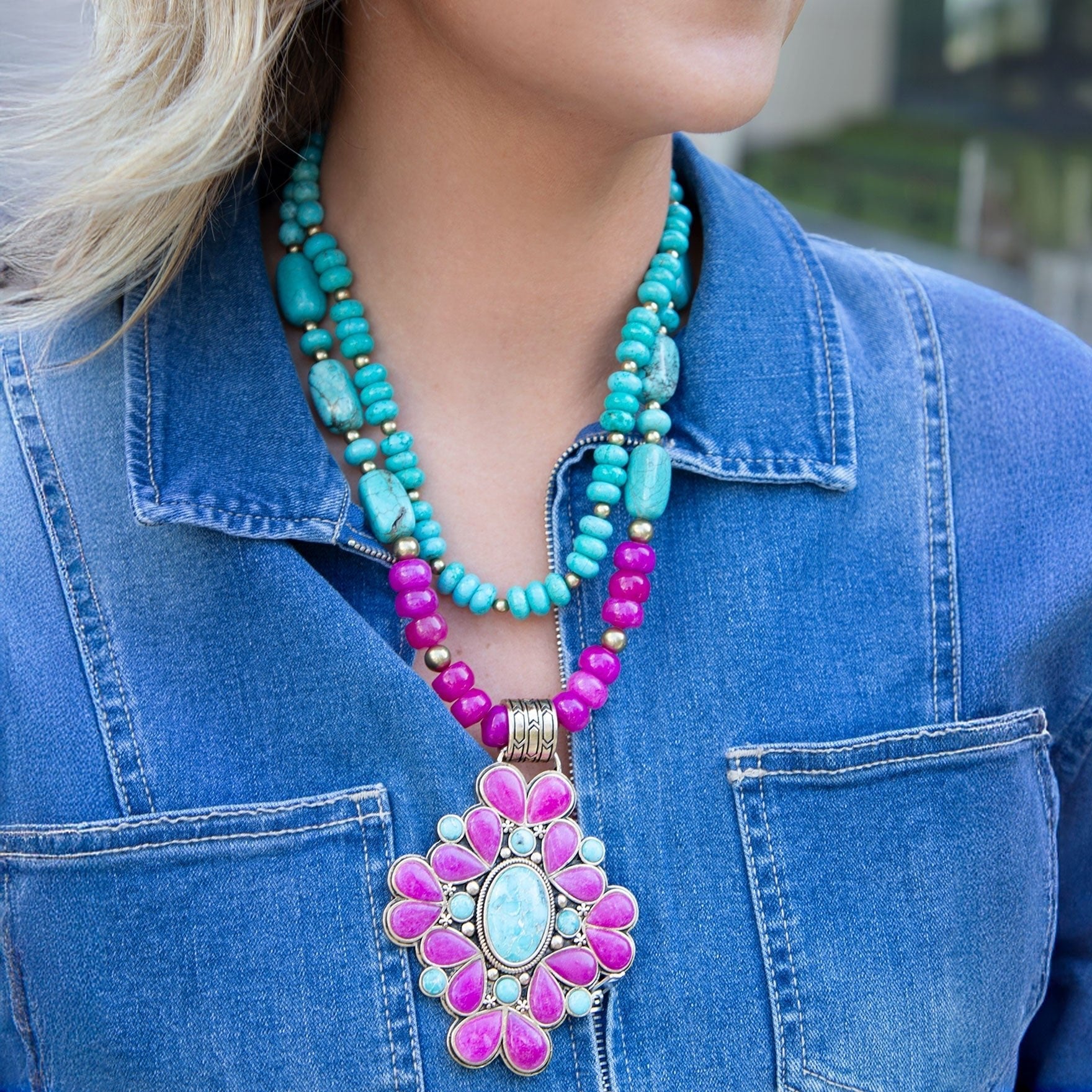 Barcelona Pink Agate Cross Golden Pendant Necklace - P's One-Stop Shop 