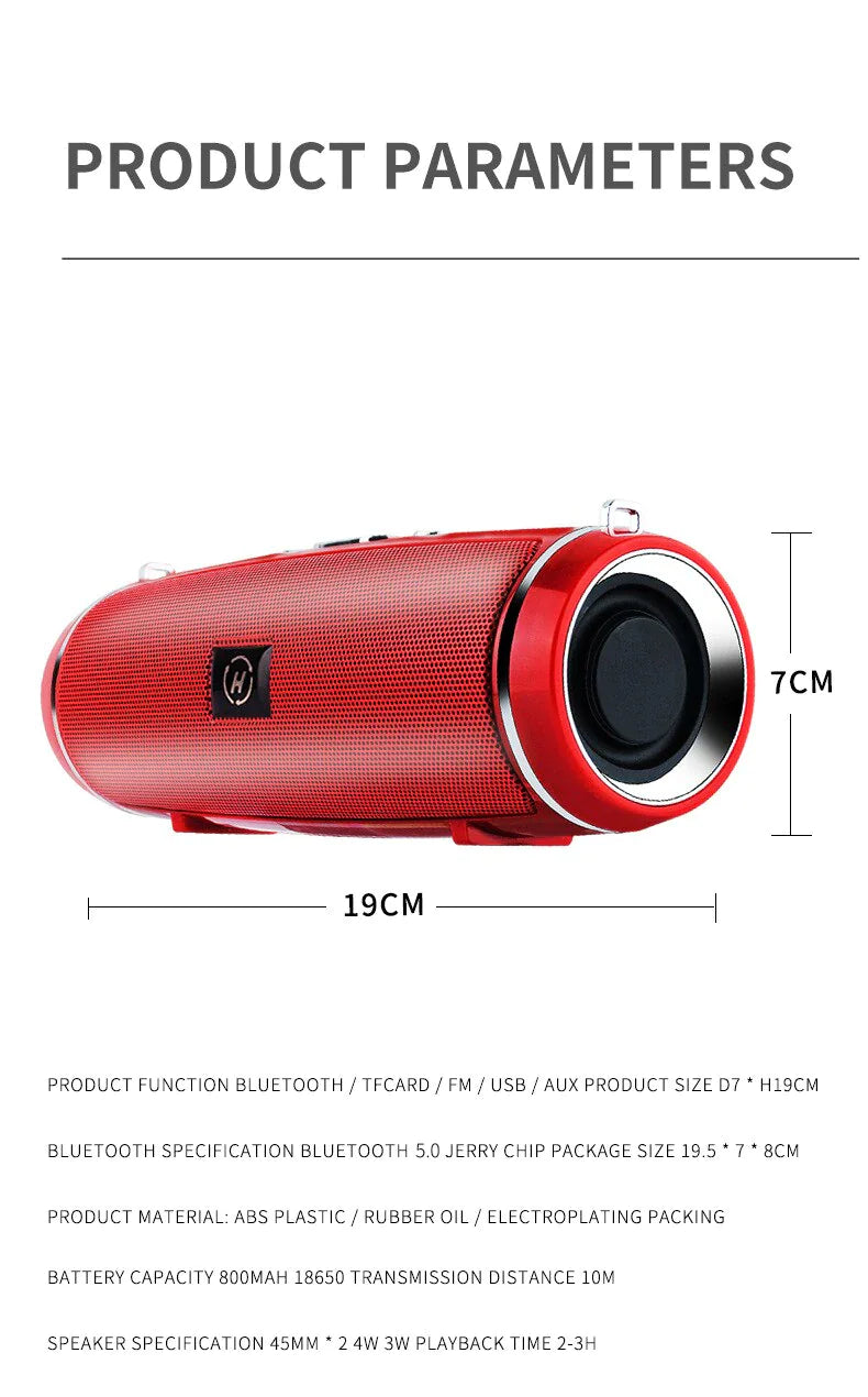 Bluetooth 5.1 Speaker Wireless Waterproof Outdoor Stereo LOUD Bass USB/TF Strap - P's One-Stop Shop 