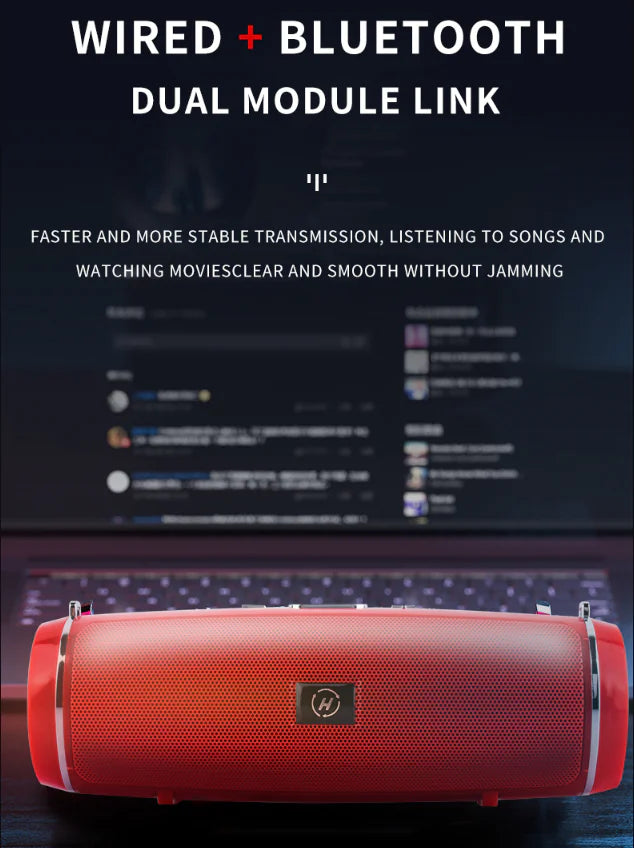 Bluetooth 5.1 Speaker Wireless Waterproof Outdoor Stereo LOUD Bass USB/TF Strap - P's One-Stop Shop 