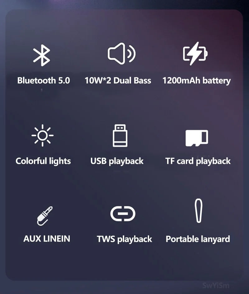 Bluetooth Speaker Wireless Waterproof Outdoor Stereo Bass USB/TF/FM Radio LOUD - P's One-Stop Shop 