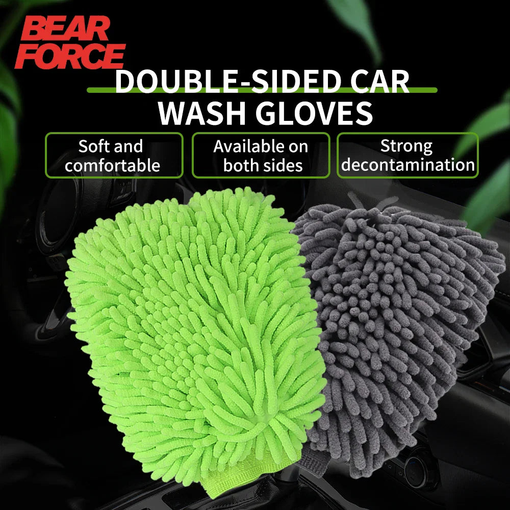 Car Wash Gloves Chenille Glove Plush Rags Thickened double-sided Car Supplies Cleaning Tools Auto Acessories Car Detailing - P's One-Stop Shop 