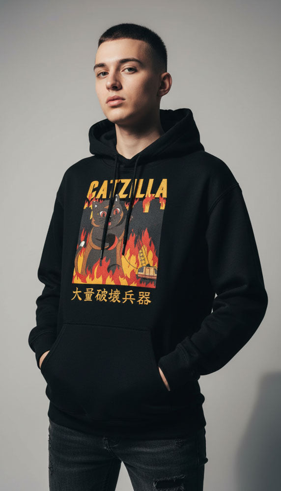 Catzilla City Cat Hoodie - P's One-Stop Shop 
