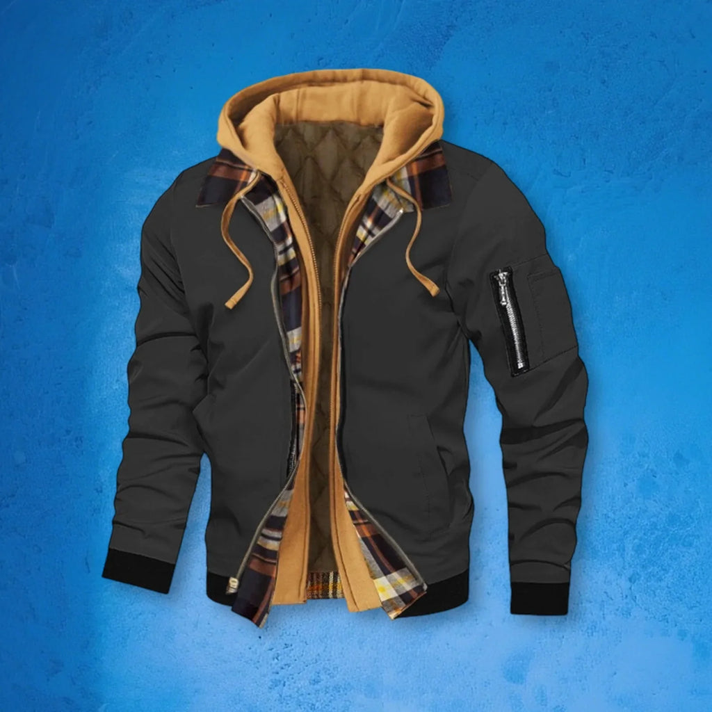ChillGuard Men's Hooded Jacket - Stylish Two-in-One - P's One-Stop Shop 