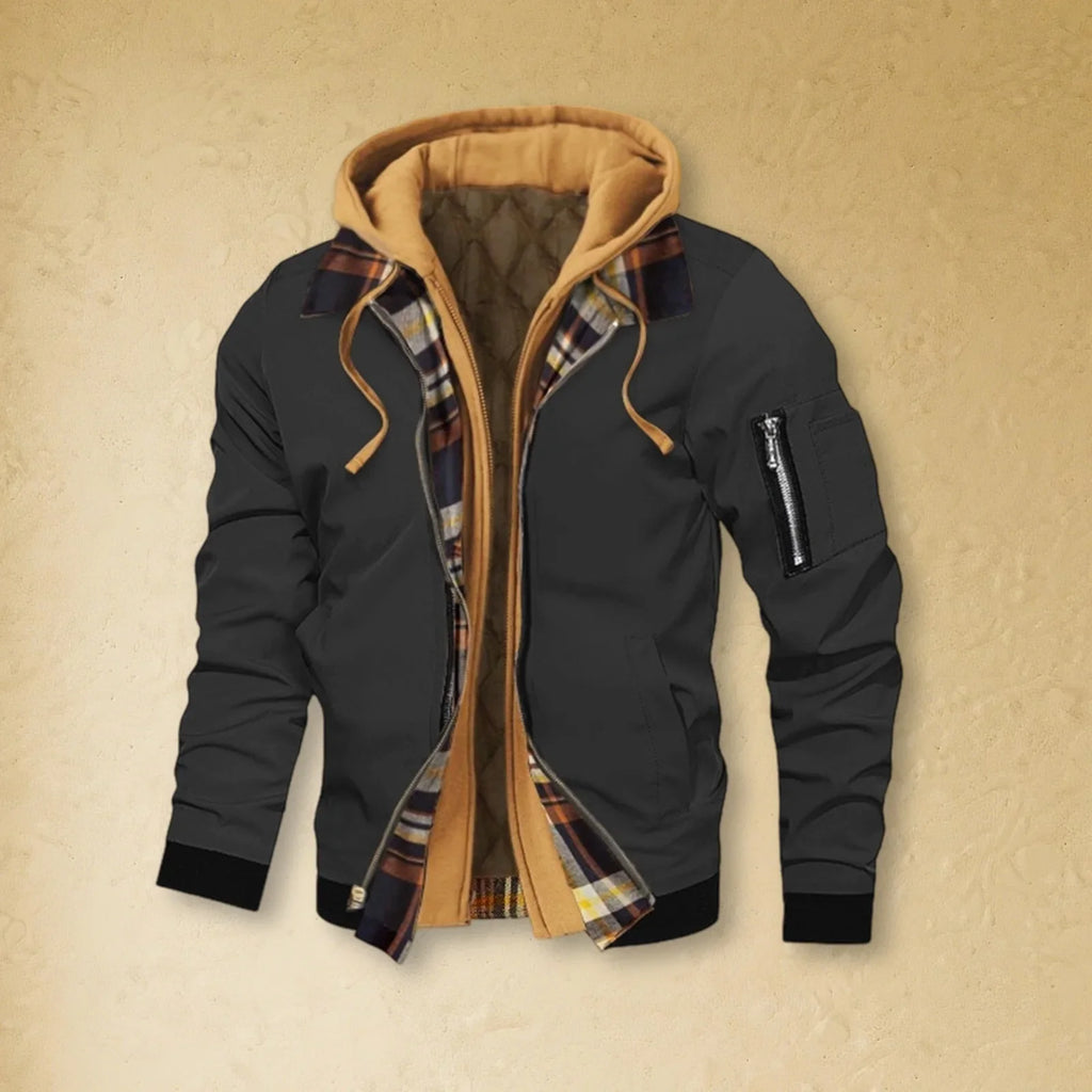 ChillGuard Men's Hooded Jacket - Stylish Two-in-One - P's One-Stop Shop 