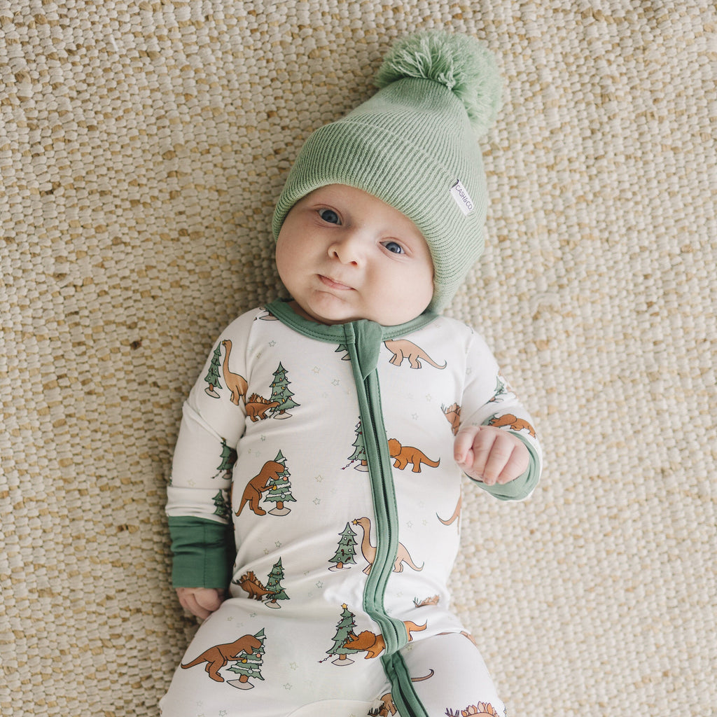 Christmas Tree-Rex Dino Bamboo Zippy Romper *Newborn left - P's One-Stop Shop 