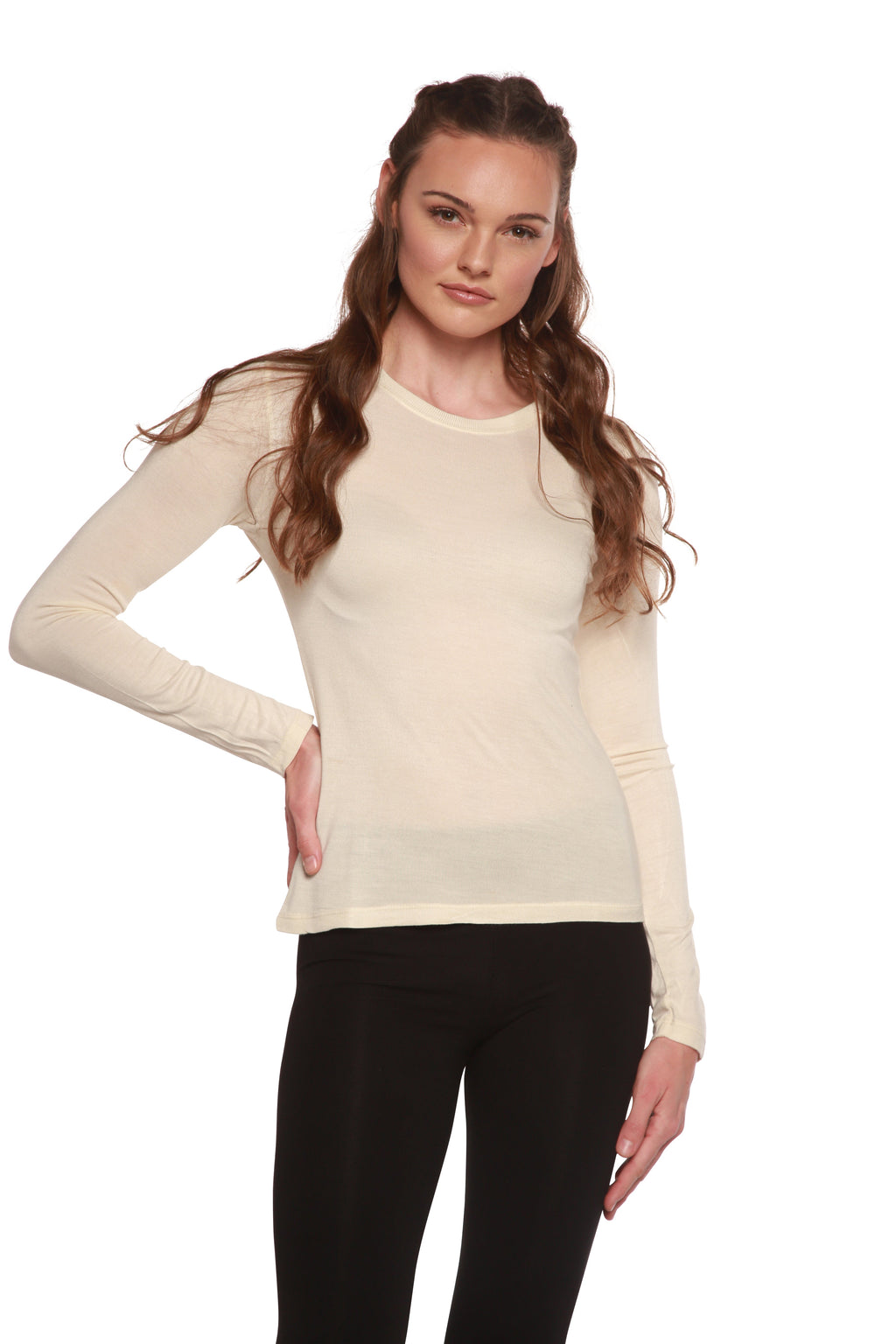 Clearance Women's Scoop Neck 100% Bamboo Viscose Long Sleeve Shirt - P's One-Stop Shop 