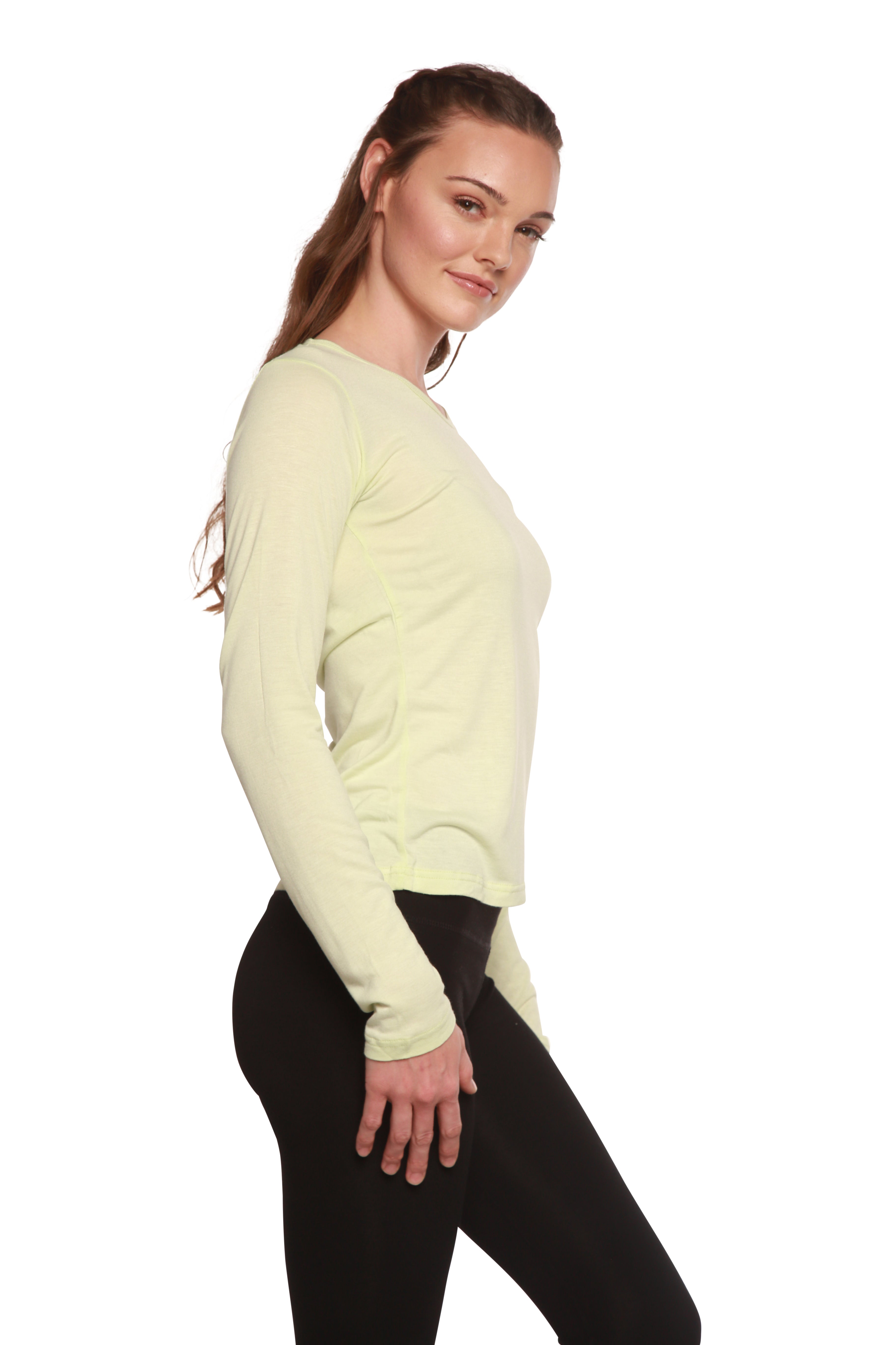 Clearance Women's Scoop Neck 100% Bamboo Viscose Long Sleeve Shirt - P's One-Stop Shop 