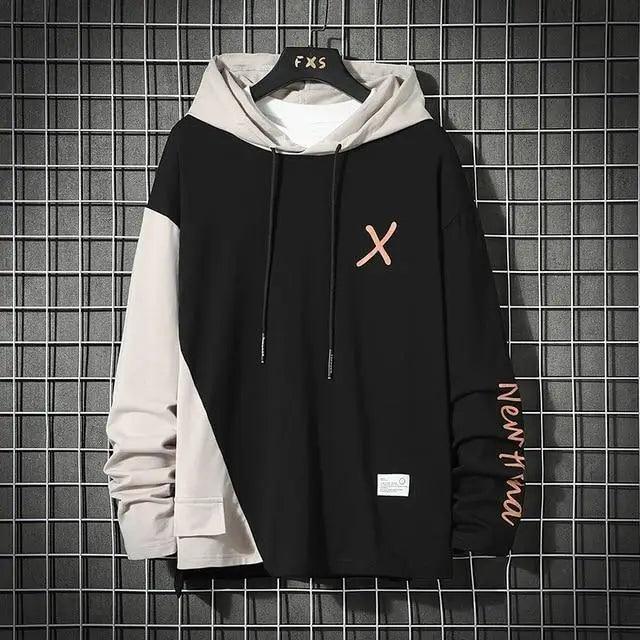 Cool Luxury Spring Autumn Striped Hoodie Sweatshirt Men's Thick Fleece Hip Hop High Streetwear Clothes Unique Design Long Sleeve Hoodies Casual Drawstring Hooded Sweatshirts - P's One-Stop Shop 