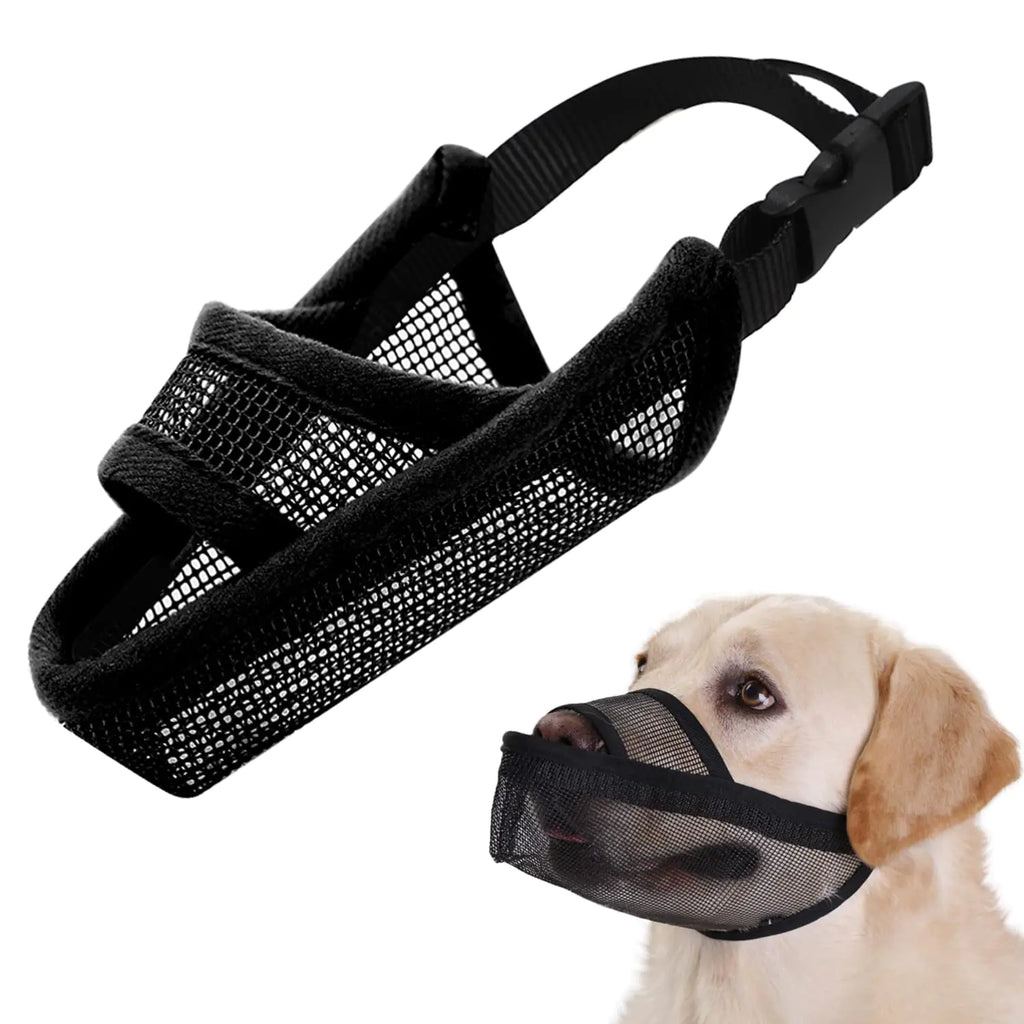 Crazy Felix Nylon Dog Muzzle for Small Medium Large Dogs Air Mesh Breathable and Drinkable Pet Muzzle for Anti-Biting Anti-Barking Licking(BlackL) - P's One-Stop Shop 