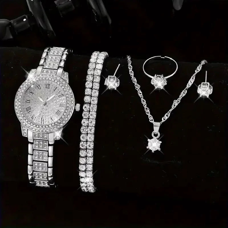Crystal Wristwatch For Ladies 6pcs - P's One-Stop Shop 