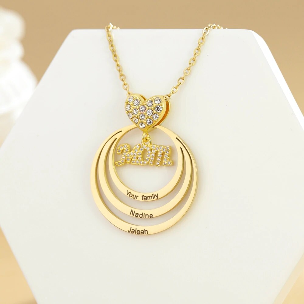 Custom MOM Infinite Love Name Necklace Personalized Kids Names Pendant - P's One-Stop Shop 