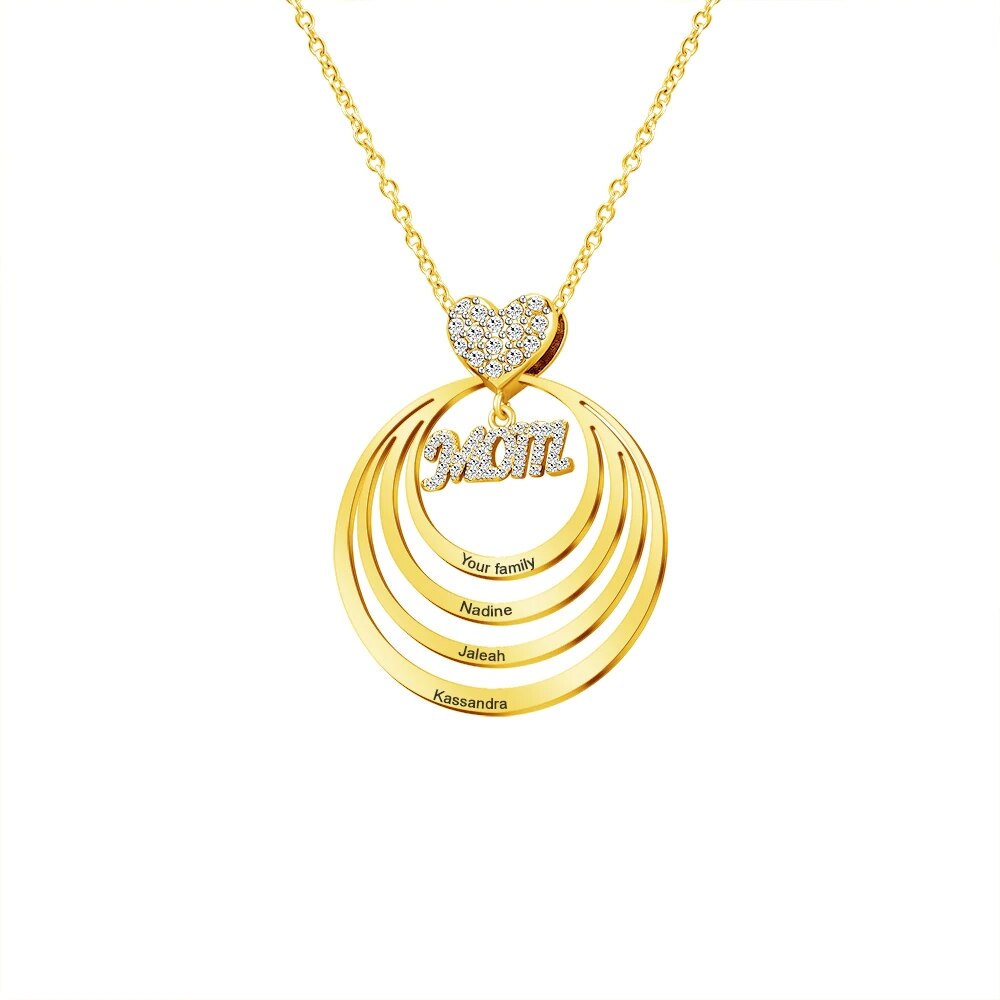 Custom MOM Infinite Love Name Necklace Personalized Kids Names Pendant - P's One-Stop Shop 