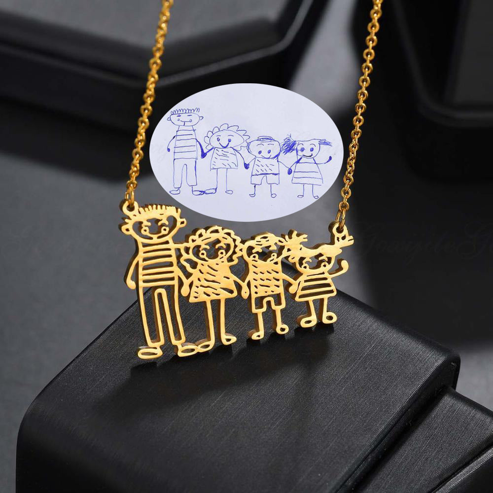 Custom Photo Necklace Custom Picture Nameplate Pendant Necklace for Kids Memory Jewelry - P's One-Stop Shop 