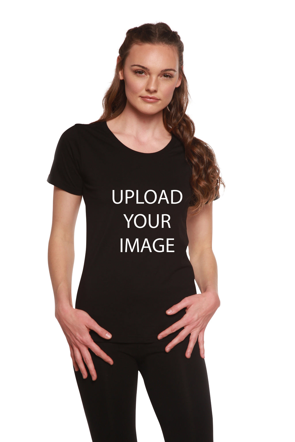 Custom Printed Women's Bamboo/Cotton Short Sleeve Scoop Neck Graphic T-Shirt - P's One-Stop Shop 
