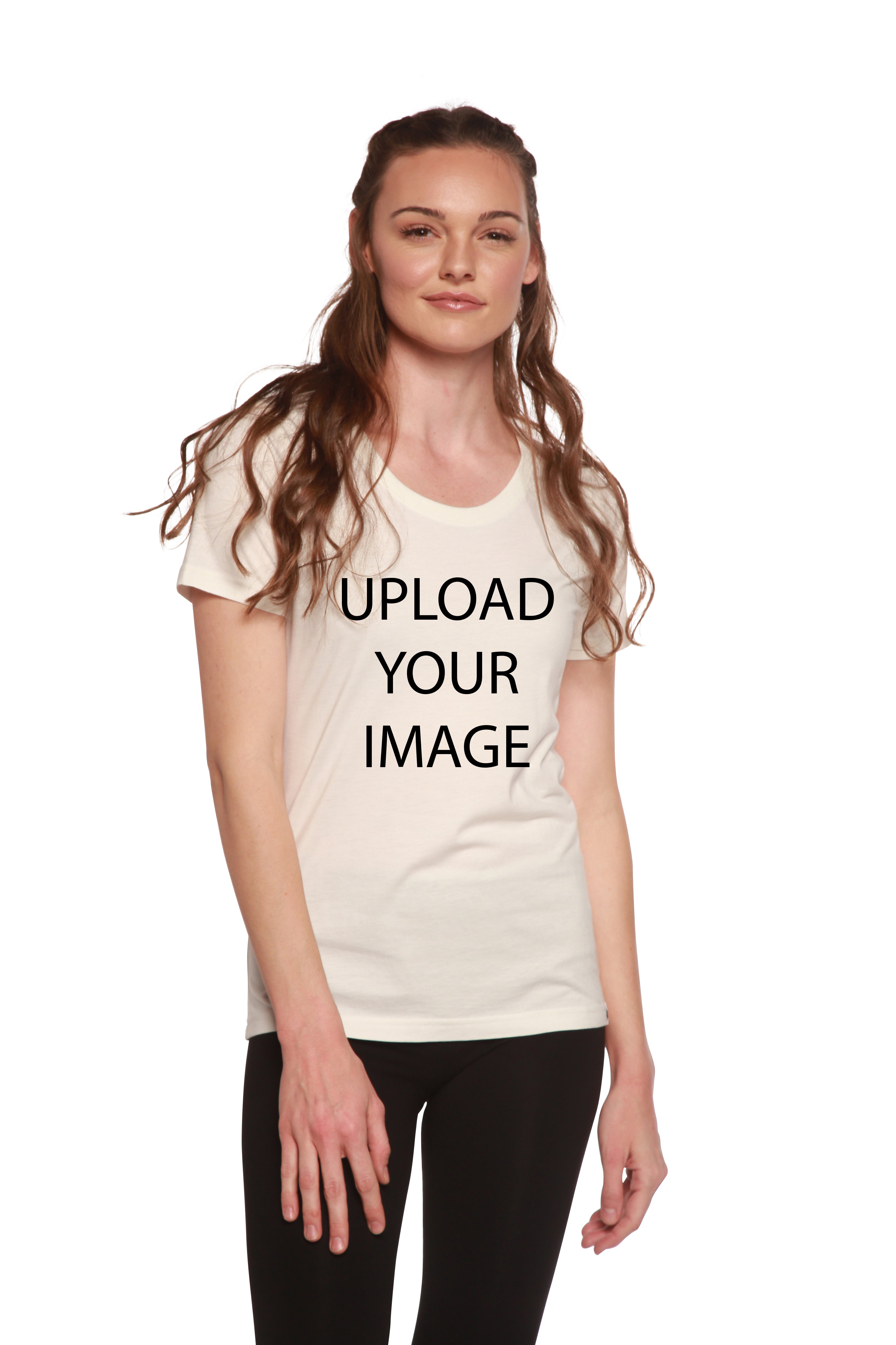 Custom Printed Women's Bamboo/Cotton Short Sleeve Scoop Neck Graphic T-Shirt - P's One-Stop Shop 