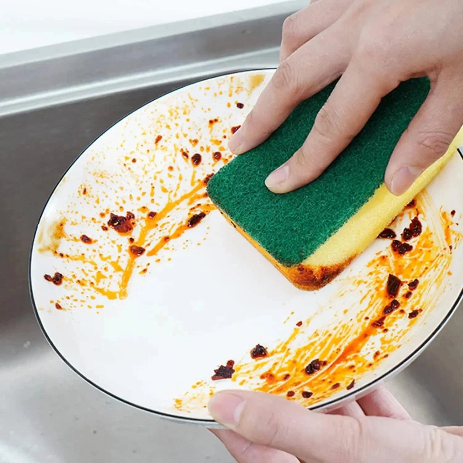 Double-Sided Magic Cleaning Sponge – Rust & Stain Remover for Kitchen - P's One-Stop Shop 