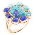 Duality Blue Lapis and Turquoise Golden Statement Ring - P's One-Stop Shop 