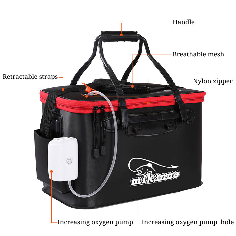 EVA Portable Fishing Bag Folding Thicken Live Fishing Box Tank Bucket Camping Fishing Tackle Fishbox Storage Bag - P's One-Stop Shop 