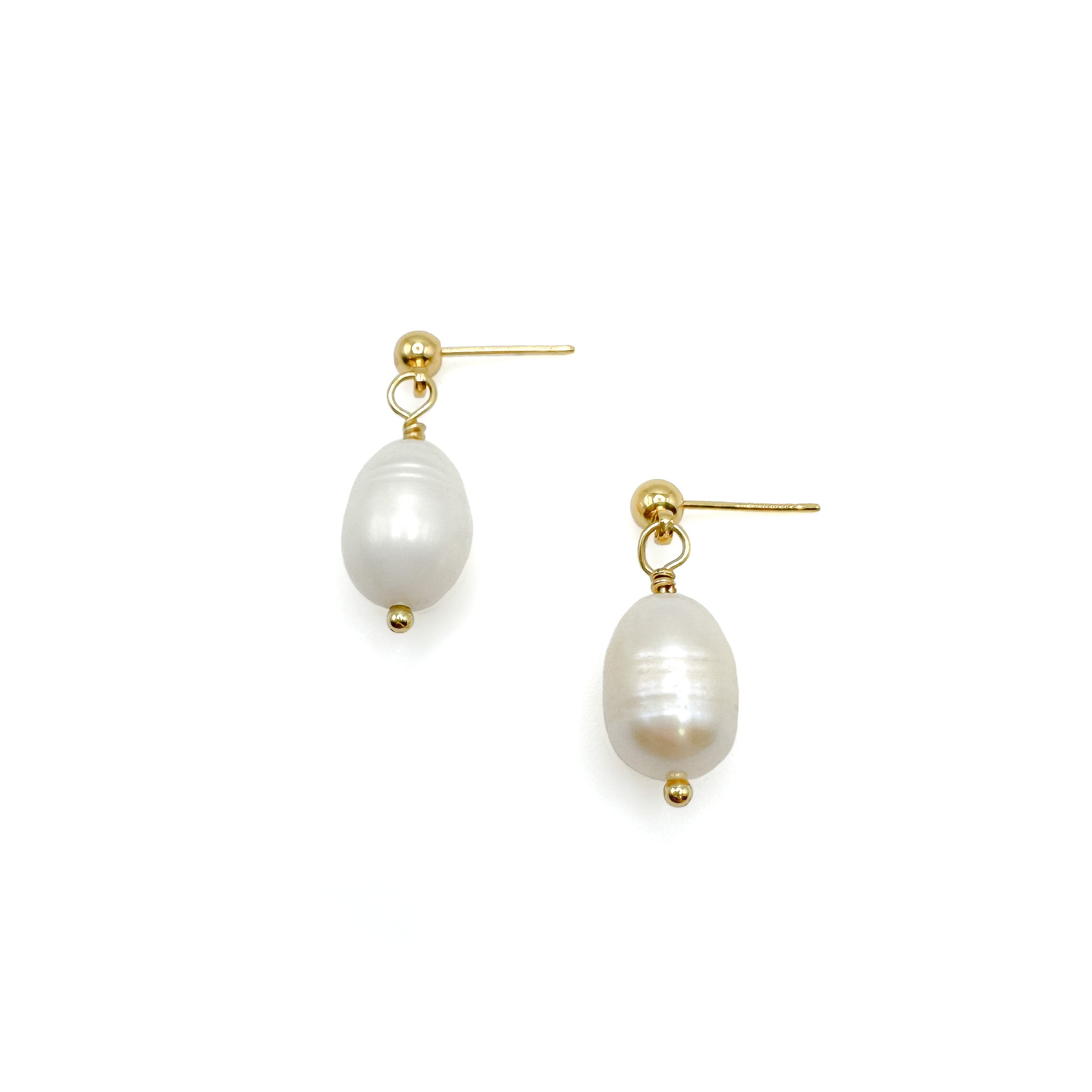 Elegant Freshwater Pearl Gold Wire Earrings - P's One-Stop Shop 