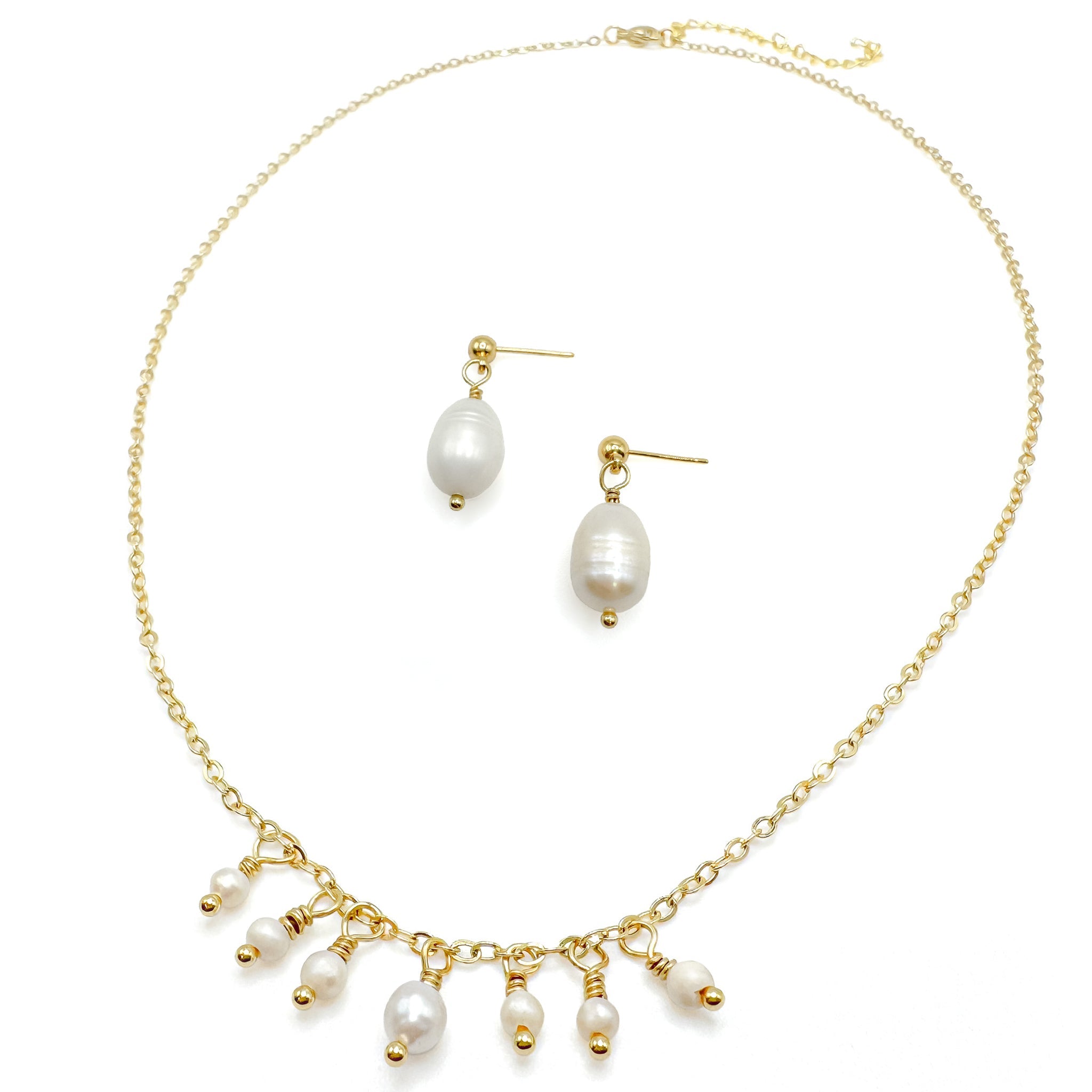Elegant Freshwater Pearl Gold Wire Earrings - P's One-Stop Shop 