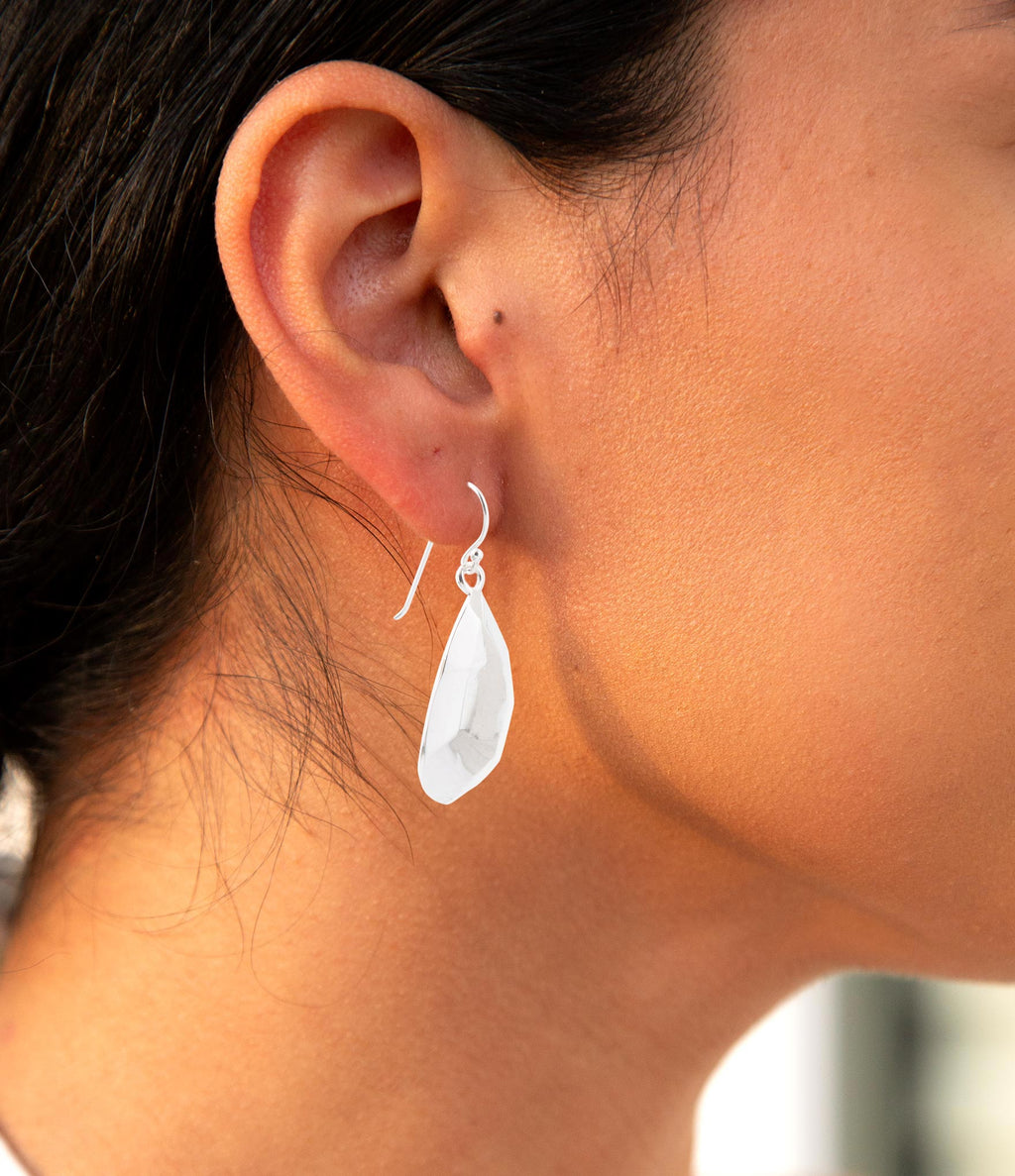 Faceted Sterling Silver Drop Earrings - P's One-Stop Shop 