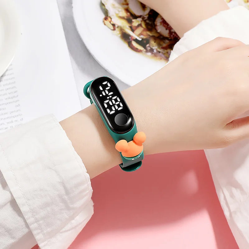 Fashion Mickey Children Watches For Girls Electronic Bracelet Sports Touch LED Spiderman Doll Kids Watch Women Waterproof Clock - P's One-Stop Shop 