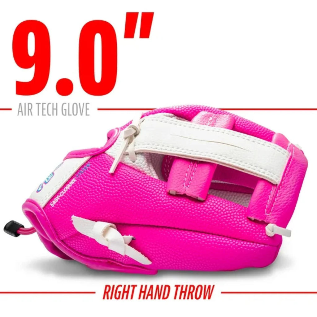 Franklin Sports Air Tech T-Ball Fielding Glove and Mitts with Ball - White /Pink - P's One-Stop Shop 