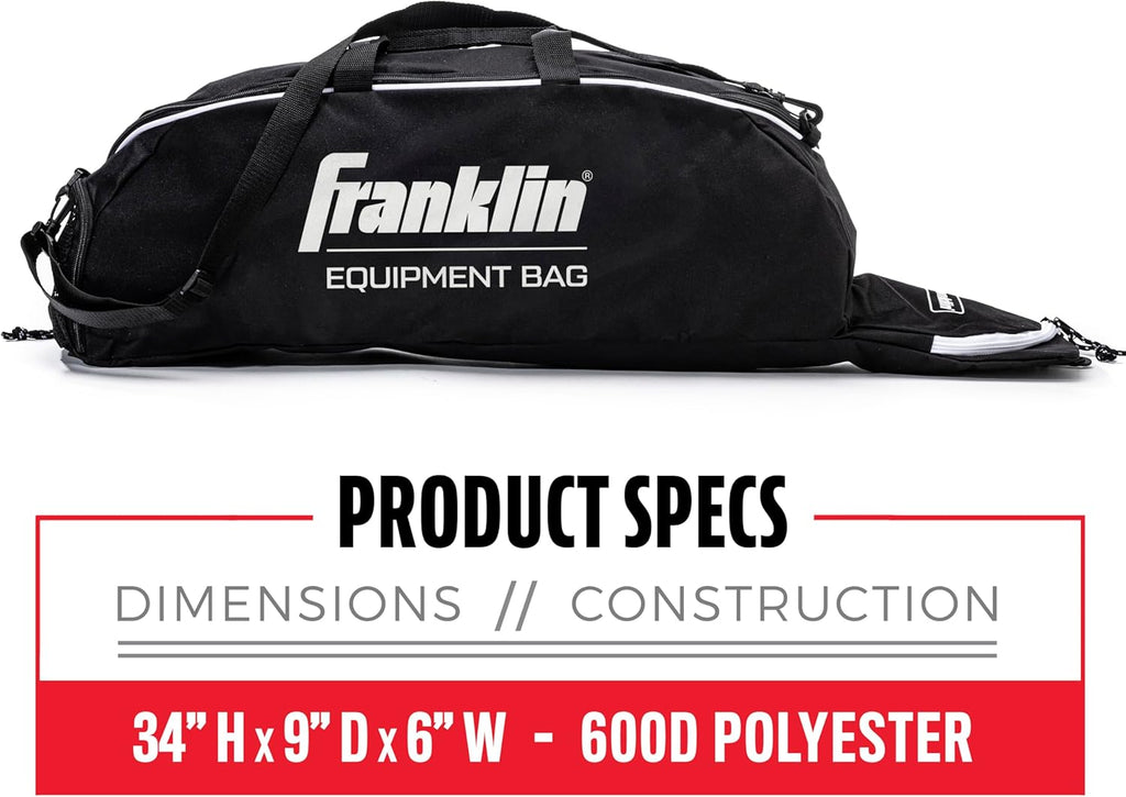 Franklin Sports Junior Baseball Equipment Bag - Stay Organized On and Off the Field - P's One-Stop Shop 