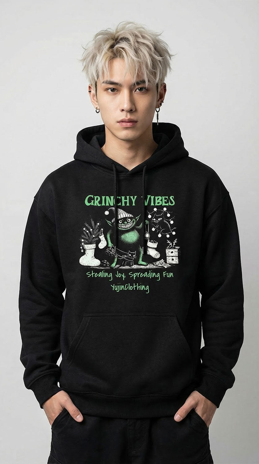 Grinchy Vibes Christmas Hoodie - P's One-Stop Shop 