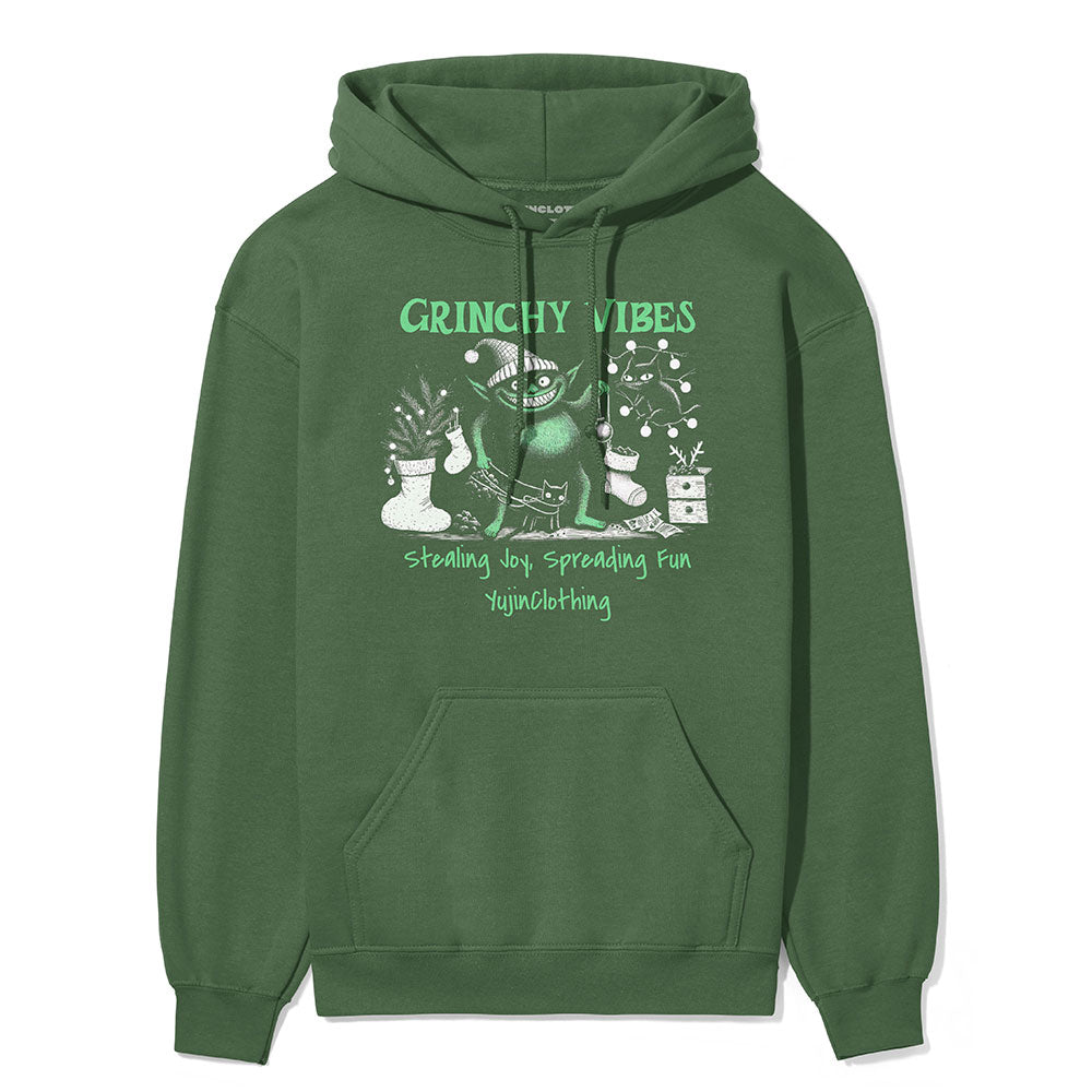 Grinchy Vibes Christmas Hoodie - P's One-Stop Shop 