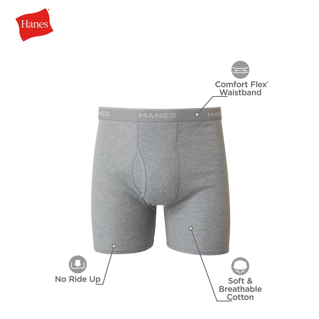 Hanes mens Underwear Boxer Briefs Pack, Cool & Breathable Cotton Moisture-wicking Underwear for Men, No Ride Up - P's One-Stop Shop 