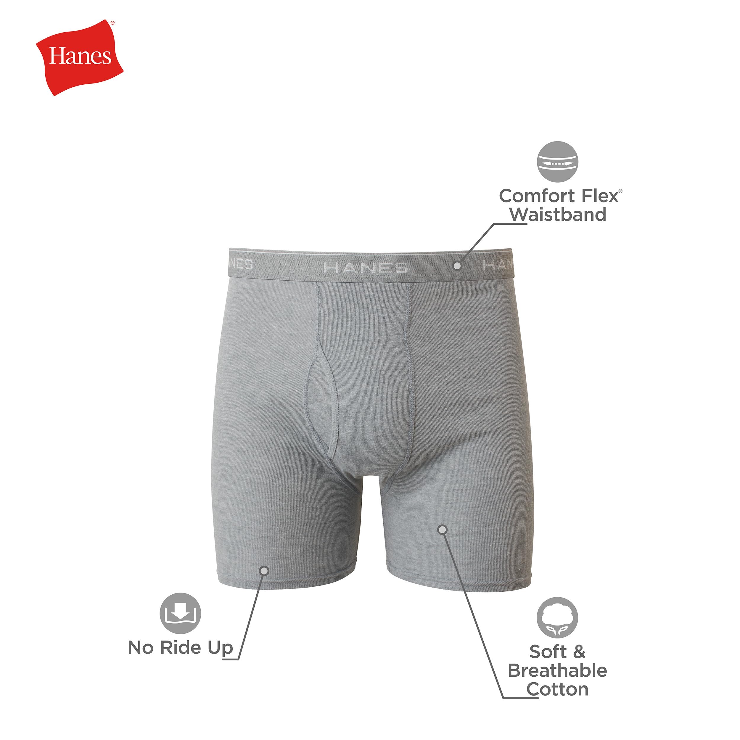 Hanes mens Underwear Boxer Briefs Pack, Cool & Breathable Cotton Moisture-wicking Underwear for Men, No Ride Up - P's One-Stop Shop 