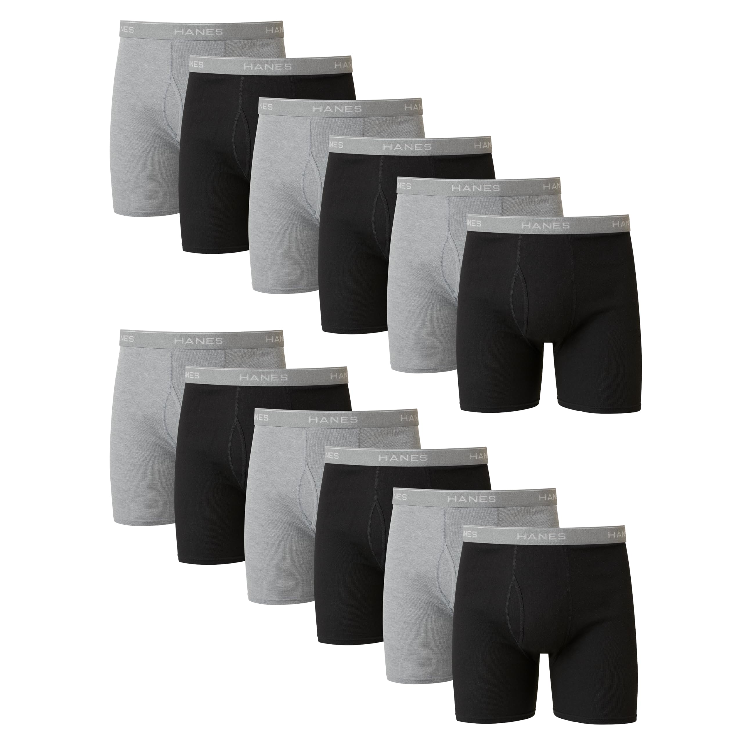 Hanes mens Underwear Boxer Briefs Pack, Cool & Breathable Cotton Moisture-wicking Underwear for Men, No Ride Up - P's One-Stop Shop 