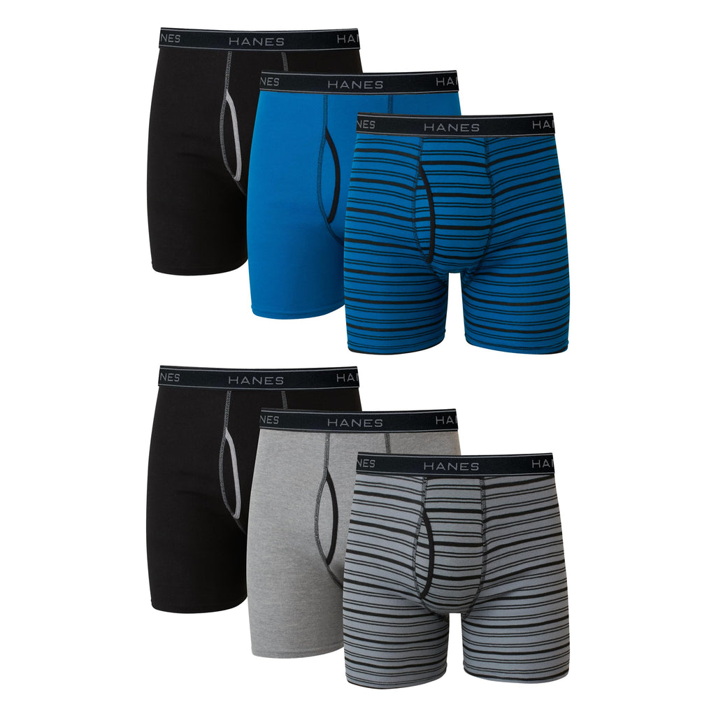 Hanes mens Underwear Boxer Briefs Pack, Cool & Breathable Cotton Moisture-wicking Underwear for Men, No Ride Up - P's One-Stop Shop 