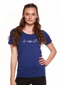 Heartbeat Coffee Printed Women's Bamboo/Cotton Short Sleeve Scoop Neck T-Shirt - P's One-Stop Shop 