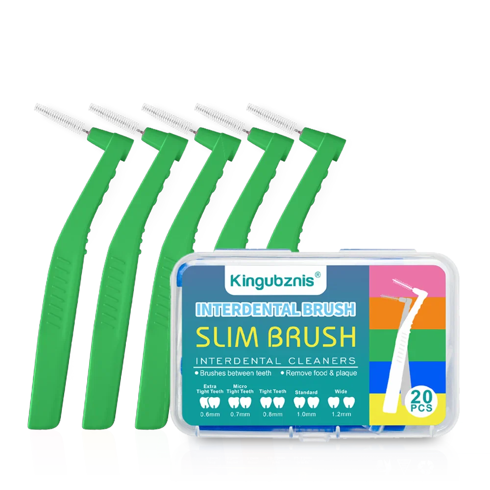 Kingubznis 20pcs  Interdental Brush For Dental Orthodontics Clean Between Teeth Cleaning Tools Soft Mini Brush With Dust Cover - P's One-Stop Shop 