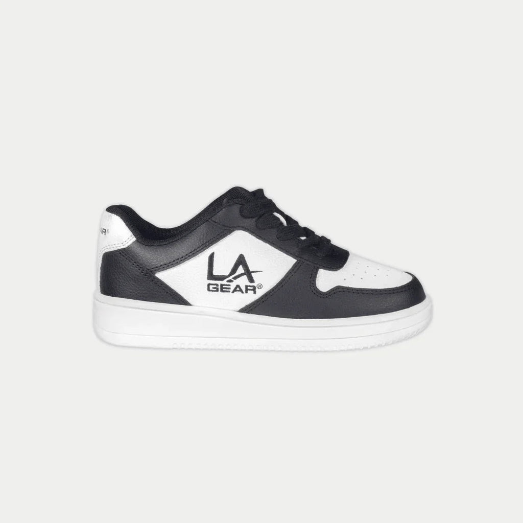 LA Gear Kids Edge Lowtop | Black x White Logo - P's One-Stop Shop 