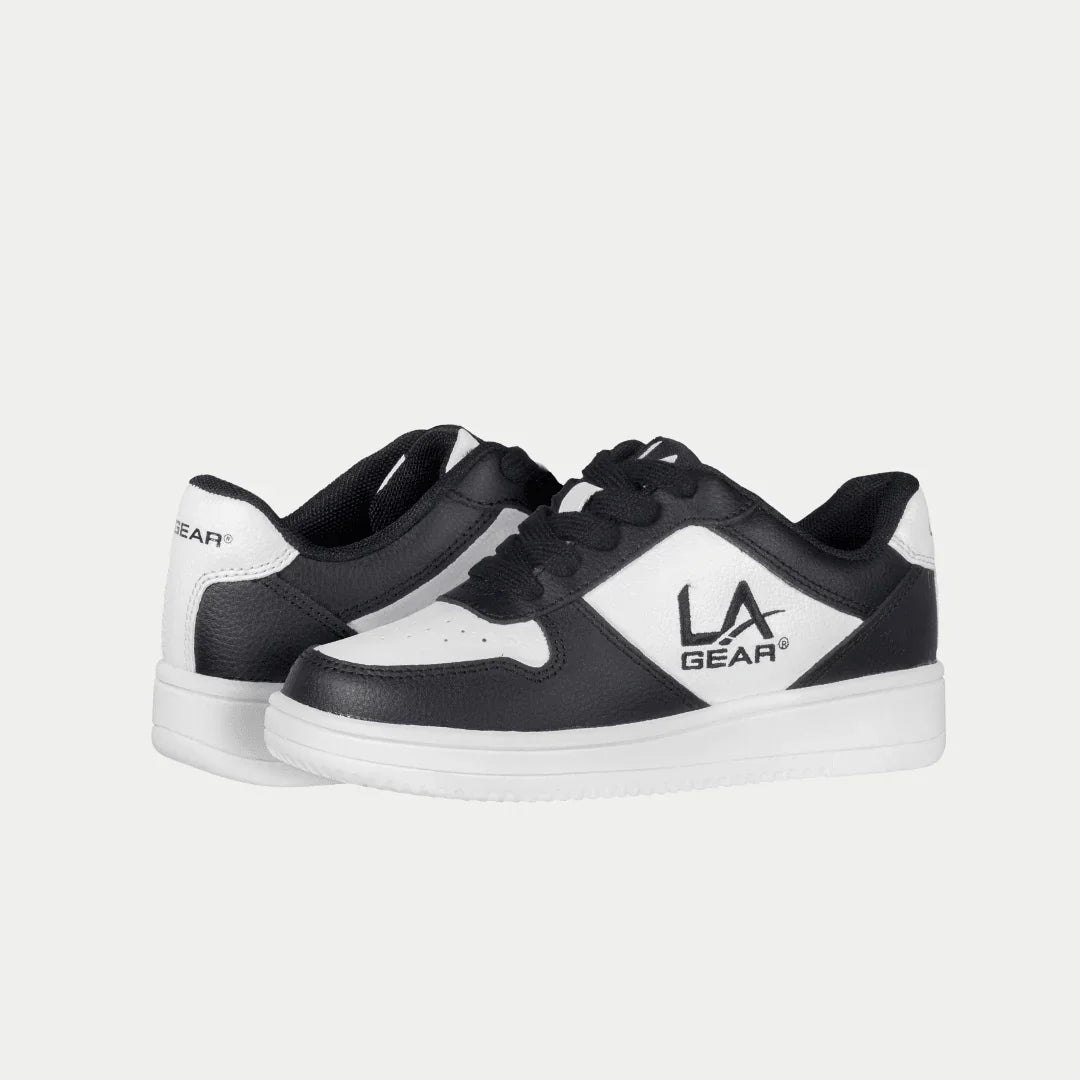 LA Gear Kids Edge Lowtop | Black x White Logo - P's One-Stop Shop 