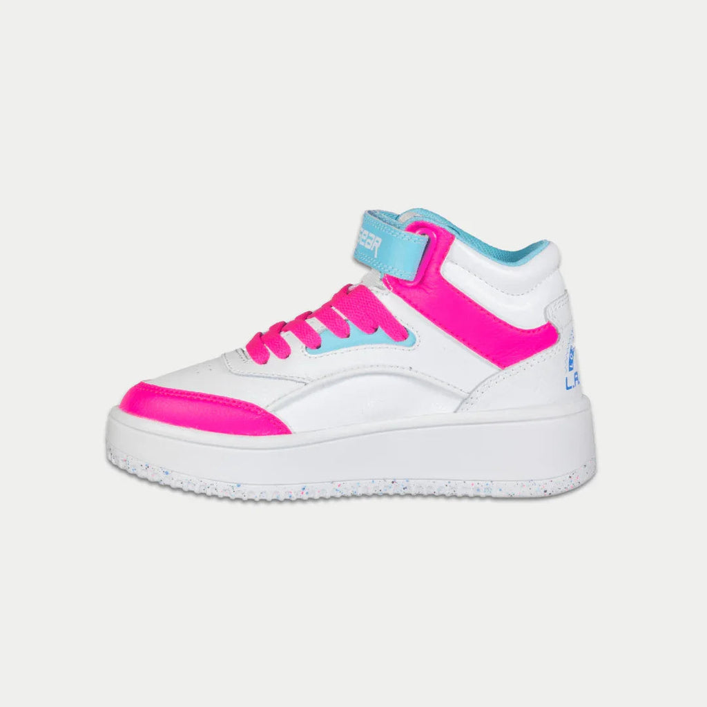 LA Gear Kids Flame Hightop | White x Pink x Blue - P's One-Stop Shop 