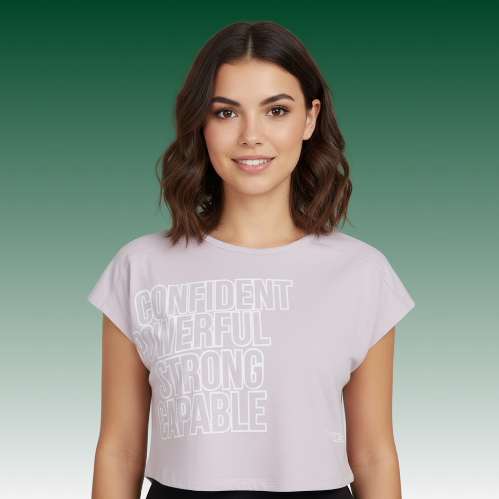 LA Gear Women’s Cropped Logo Tee | Lavender-Pink - P's One-Stop Shop 
